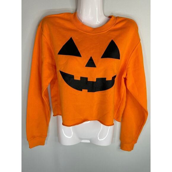 Better Together Women's Halloween Pumpkin Cropped Sweatshirt SMALL NWT - Picture 1 of 6
